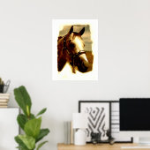 馬のポートレート作品 ポスター (ホームオフィス)