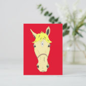 馬のポートレート漫画 ポストカード (スタンド正面)