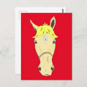 馬のポートレート漫画 ポストカード (正面/裏面)