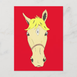 馬のポートレート漫画 ポストカード