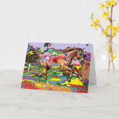 馬のポートレート3 カード (黄色い花)