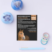 馬のポートレート、乗馬インストラクター、アカデミー チラシ (シングル)