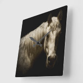 馬のポートレートVI スクエア壁時計 (傾斜)