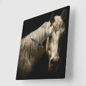 馬のポートレートVI スクエア壁時計 (傾斜)