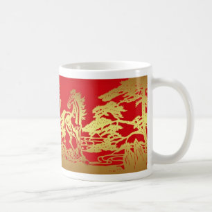 馬のマグの中国のな年 コーヒーマグカップ