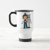 馬のマグを持つ棒の姿の女性のカーボーイ トラベルマグ (左)