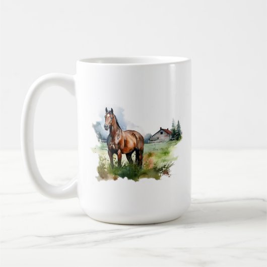 馬のマグ コーヒーマグカップ (左)