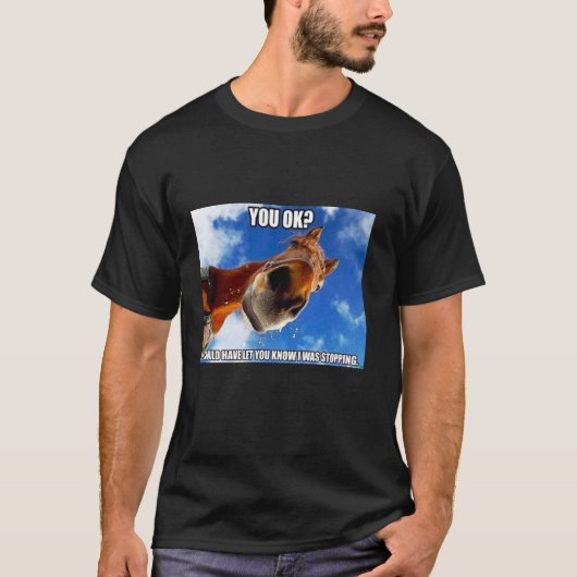 馬のミーム - 大丈夫?知っとくべきだったわ、私が止まってたってことを Tシャツ (正面)