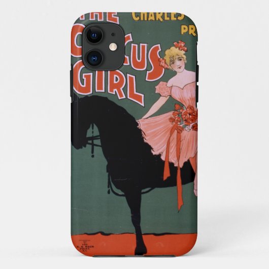 馬のメスの曲芸師のヴィンテージのサーカスポスター Case-Mate iPhoneケース (裏面)