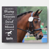 馬のメモリアルペットロス悔やみや弔慰引用文馬写真 フォトプラーク (正面)