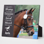 馬のメモリアルペットロス悔やみや弔慰引用文馬写真 フォトプラーク (側面)