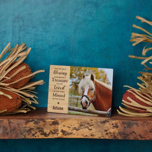 馬のメモリアル乗馬記念品 フォトプラーク (側面)