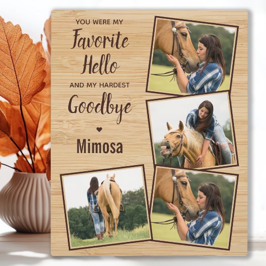 馬のメモリアル4枚写真 フォトプラーク