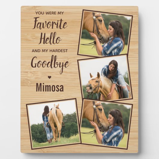 馬のメモリアル4枚写真 フォトプラーク (正面)