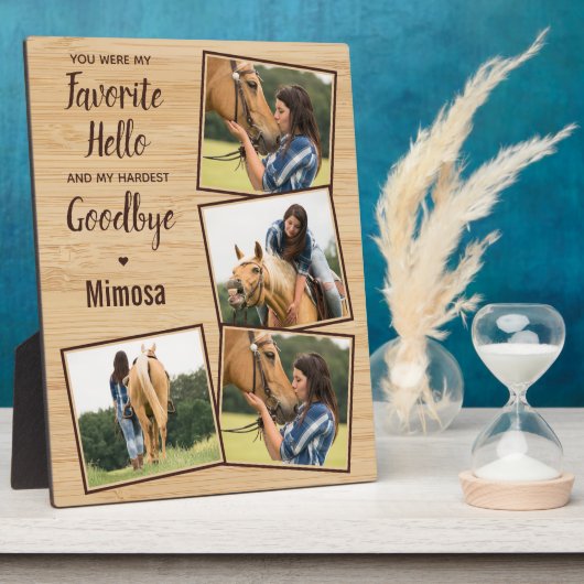 馬のメモリアル4枚写真 フォトプラーク (側面)