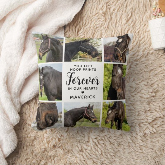 馬のメモリパーソナライズされたーペットコラージュ クッション (ブランケット)