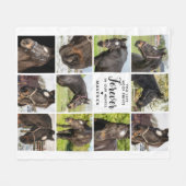 馬のメモリパーソナライズされたーペットコラージュ フリースブランケット (正面(横))