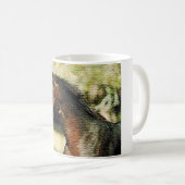 馬のモザイクタイルの顔 コーヒーマグカップ (正面右)