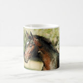 馬のモザイクタイルの顔 コーヒーマグカップ (中央)