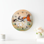 馬のモチーフのヴィンテージのチャイニーズ・ウオールの時計 ラージ壁時計 (ホーム)