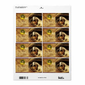 馬のモノグラム茶色の黄色のアラブのテント ラベル (フルシート)