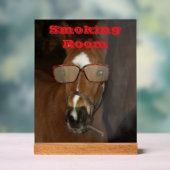 馬のユーモアのある喫煙アクリル製デスクサイン アクリルサイン (ニュートラル)