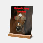 馬のユーモアのある喫煙アクリル製デスクサイン アクリルサイン (傾斜)