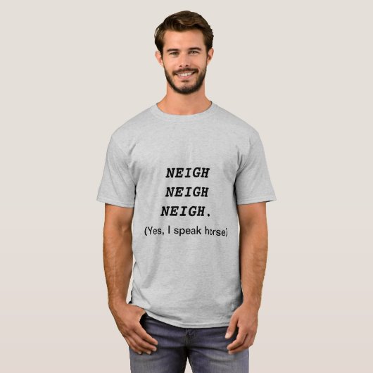 馬のユーモアの人のTシャツ Tシャツ (正面フル)