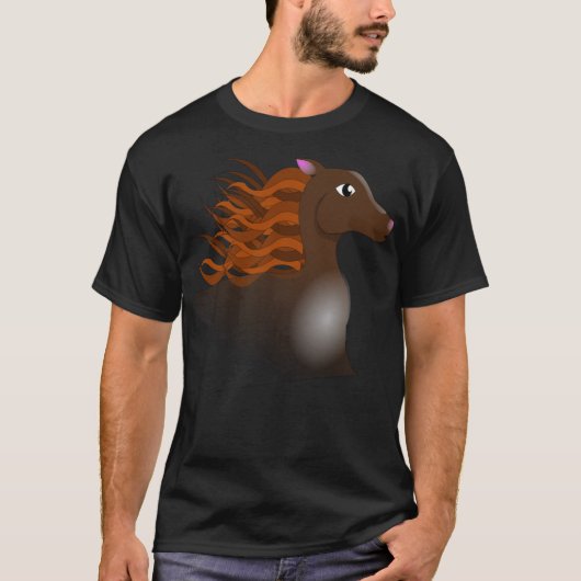 馬のユーモアアプリルーザ Tシャツ (正面)