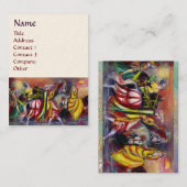 馬のライダー、夜の音楽ファンタジー白 名刺 (正面/裏面)