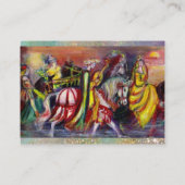 馬のライダー、夜の音楽金ゴールド青い輝き 名刺 (裏面)