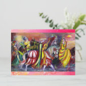 馬のライダー、夜の音楽、ピンクの金ゴールドきらめき 案内状 (スタンド正面)