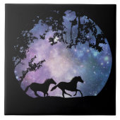 馬のランニングファンタジーアートタイル満月と タイル (正面)