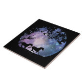 馬のランニングファンタジーアートタイル満月と タイル (側面)