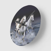 馬のランニング装飾用クッション ラウンド壁時計 (傾斜)