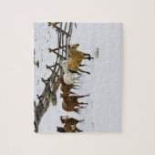 『馬のランニング雪』 ジグソーパズル (縦)