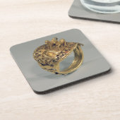 馬のリングや輪(金ゴールドおよびcornelian) コースター (左側)