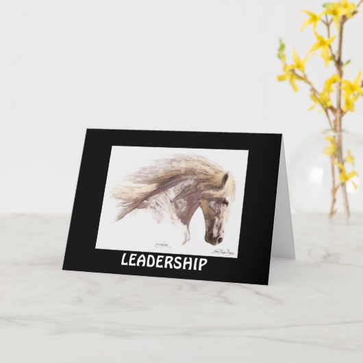 馬のリーダーシップやる気を起こさせるカード カード (黄色い花)