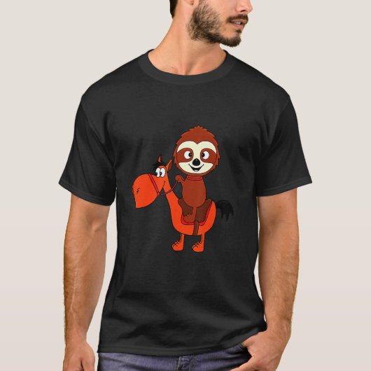 馬のレテン乗馬ティエ動物 Tシャツ (正面)