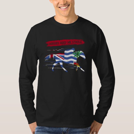馬のレースのダービー祭り 私を落ち着かせてくれるのは馬 Tシャツ (正面)
