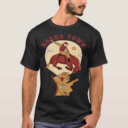 馬のロデオタウンを持つ女の子のために Tシャツ (正面)