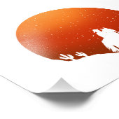 馬のワイルドウェストの夕日の風景を持つカウボーイ フォトプリント (角)