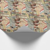 馬のヴィンテージのSt.ニック日のオランダSinterklaas ラッピングペーパー (角)