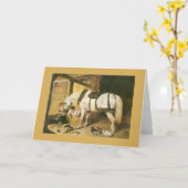 馬のヴィンテージグリーティングカード カード (黄色い花)