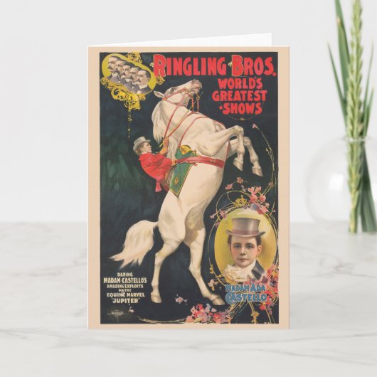 馬の上にマダムアダカステッロのサーカスのポスター カード (正面)