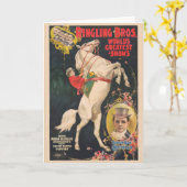 馬の上にマダムアダカステッロのサーカスのポスター カード (黄色い花)