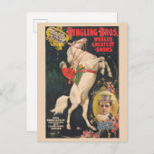 馬の上にマダムアダカステッロのサーカスのポスター ポストカード (正面/裏面)