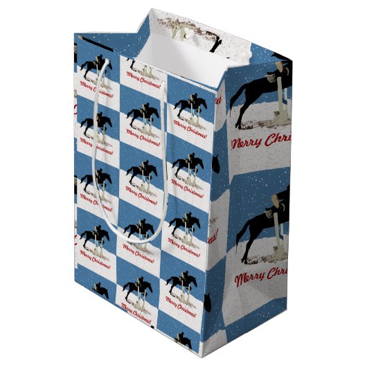 馬の乗かわいらし馬選手，クリスマス ミディアムペーパーバッグ (裏面アングル)