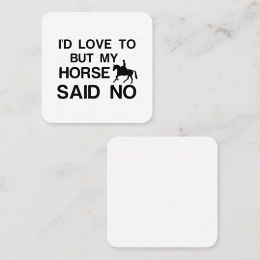 馬の乗り手がノーと言った スクエア名刺 (正面/裏面)