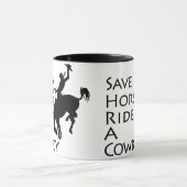 馬の乗車をカウボーイ救って下さい マグカップ (中央)